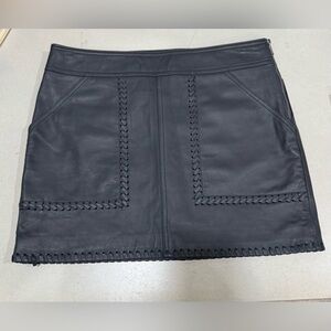 Rebecca Minkoff Navy Blue/Gray ish Leather Skirt